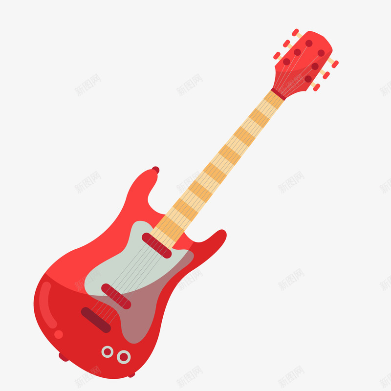彩色时尚电吉他png免抠素材_新图网 https://ixintu.com 乐器 时尚 校园文化艺术节 电吉他 红色 表演