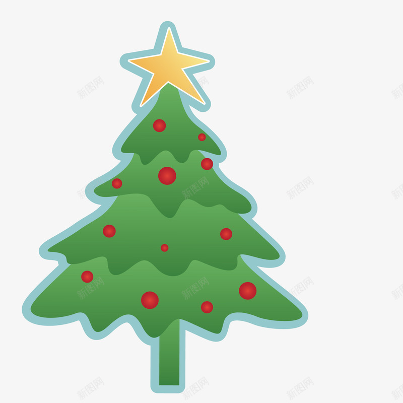 壁纸png免抠素材_新图网 https://ixintu.com 卡通 圣诞树 手绘 插画 星星 表情包 高清壁纸