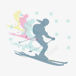 滑雪比赛体育元素高清图片