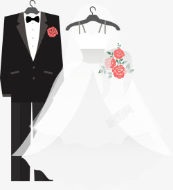 新婚服饰新婚新郎新娘礼服高清图片