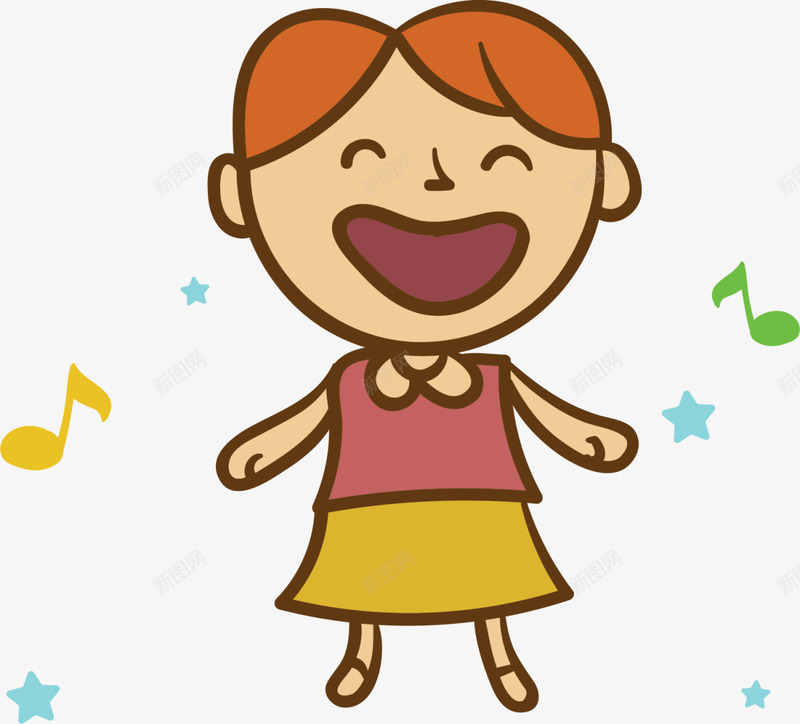 微笑可爱唱歌女孩png免抠素材_新图网 https://ixintu.com 321 世界儿歌日 儿童节 唱歌女孩 图案 小女生 歌唱 音符