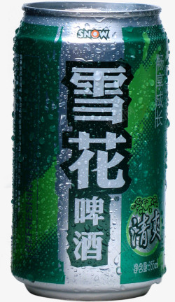 冰冻饮料雪花罐装啤酒高清图片