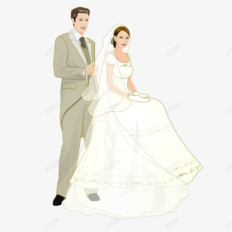 结婚的夫妻png免抠素材_新图网 https://ixintu.com 结婚的夫妻手绘