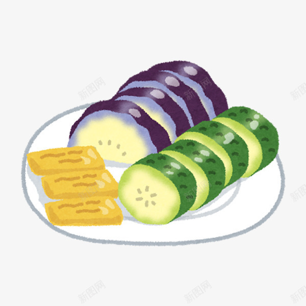 黄瓜食物png免抠素材_新图网 https://ixintu.com 卡通 手绘 蔬菜 食物 黄瓜