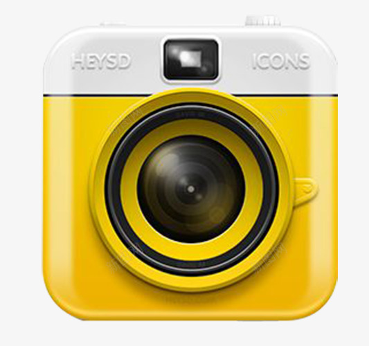 相机功能icon图标psd_新图网 https://ixintu.com 图标 扁平化 镜头 黄色