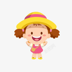 手绘可爱小女孩素材