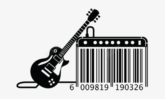 吉他和音响png免抠素材_新图网 https://ixintu.com 创意条形码 吉他社海报 手绘 条形码 电吉他 线条 音乐 音响