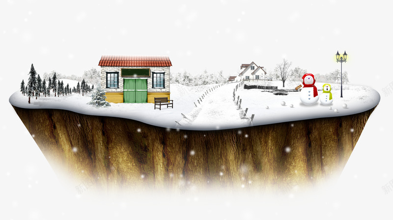 创意圣诞雪景png免抠素材_新图网 https://ixintu.com 创意雪景 圣诞节 雪地