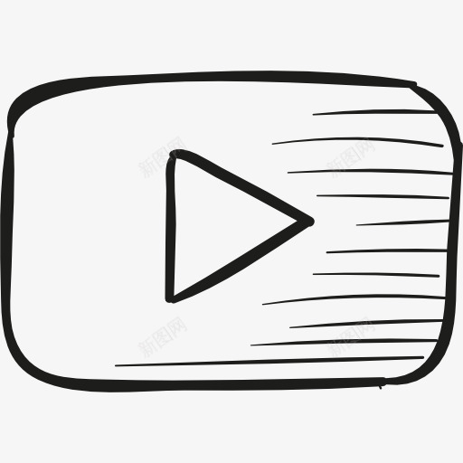 YouTube的标志图标png_新图网 https://ixintu.com 多媒体 手工制作 手工绘制 标准字 标志 标识 网课图标 视频播放器