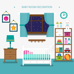美丽的床美丽的婴儿玩具房矢量图高清图片