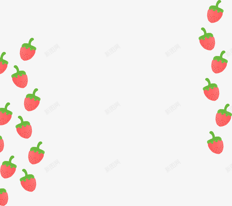 卡通草莓背景png免抠素材_新图网 https://ixintu.com 卡通 可爱 水果 背景 草莓
