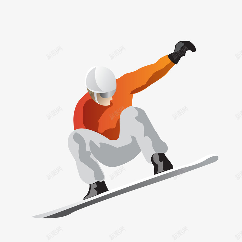 滑雪人矢量图ai免抠素材_新图网 https://ixintu.com 单板 帅气 滑雪人 男生 矢量图