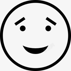 emoji微笑假笑嘻嘻的表情的面部轮廓图标高清图片