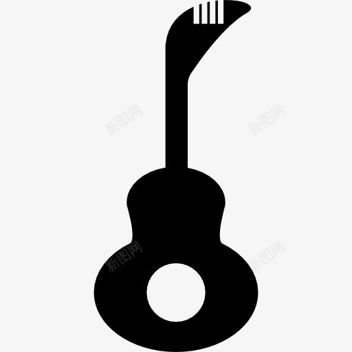 吉他的剪影与大孔图标png_新图网 https://ixintu.com 吉他 吉他声 吉他音乐 洞 轮廓 阴影