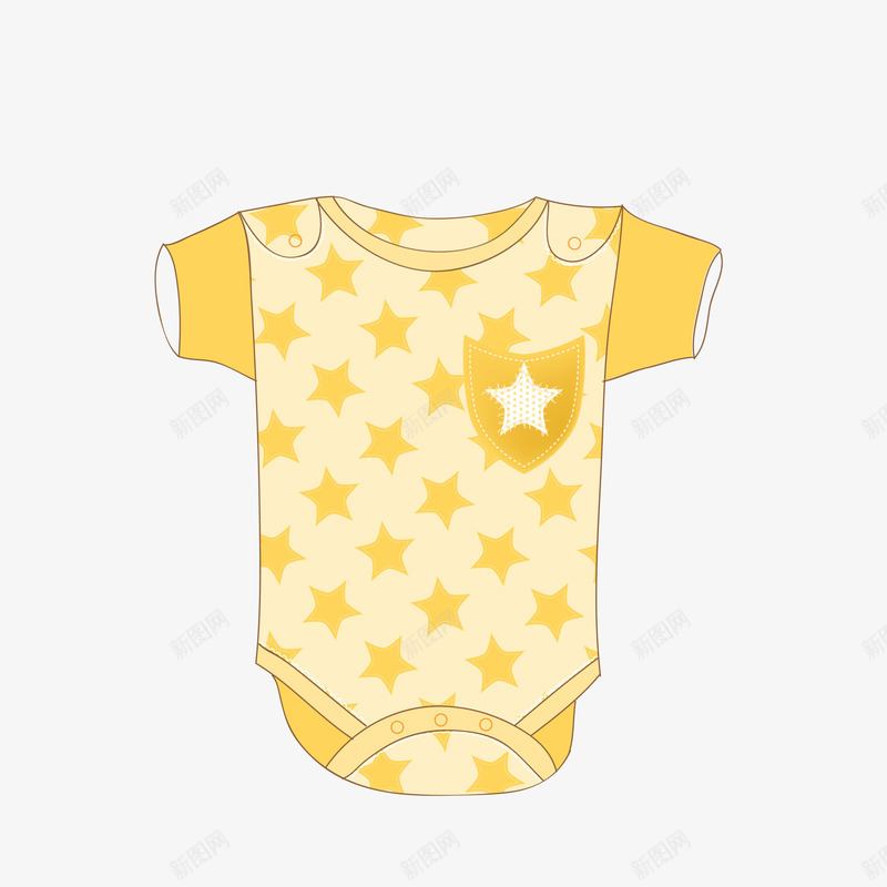 黄色卡通童装png免抠素材_新图网 https://ixintu.com 卡通服装 女装 婴儿 母婴 装饰图案 黄色童装