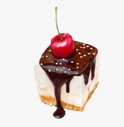 法式甜品樱桃蛋糕高清图片