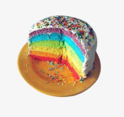 手工彩虹蛋糕片高清图片
