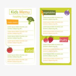 儿童餐厅菜谱儿童菜谱矢量图高清图片