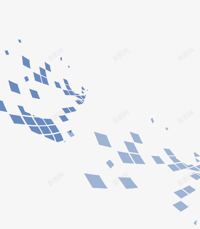 科技背景png免抠素材_新图网 https://ixintu.com 方形 点缀 蓝色