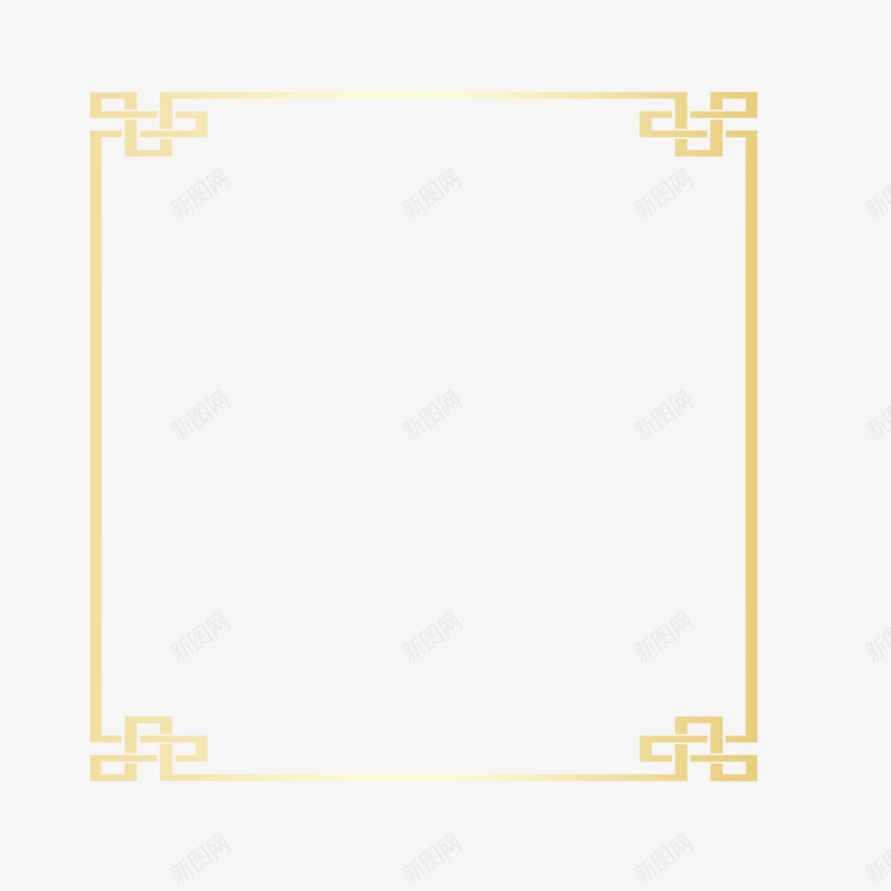 中国风简约金黄色边框psd免抠素材_新图网 https://ixintu.com 中国风 中国风边框 大头照 简约 边框 边框设计 金黄色 黄色