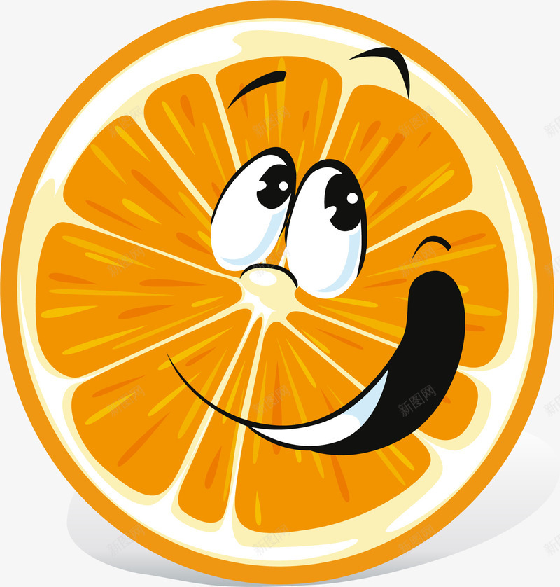 卡通可爱橙子水果