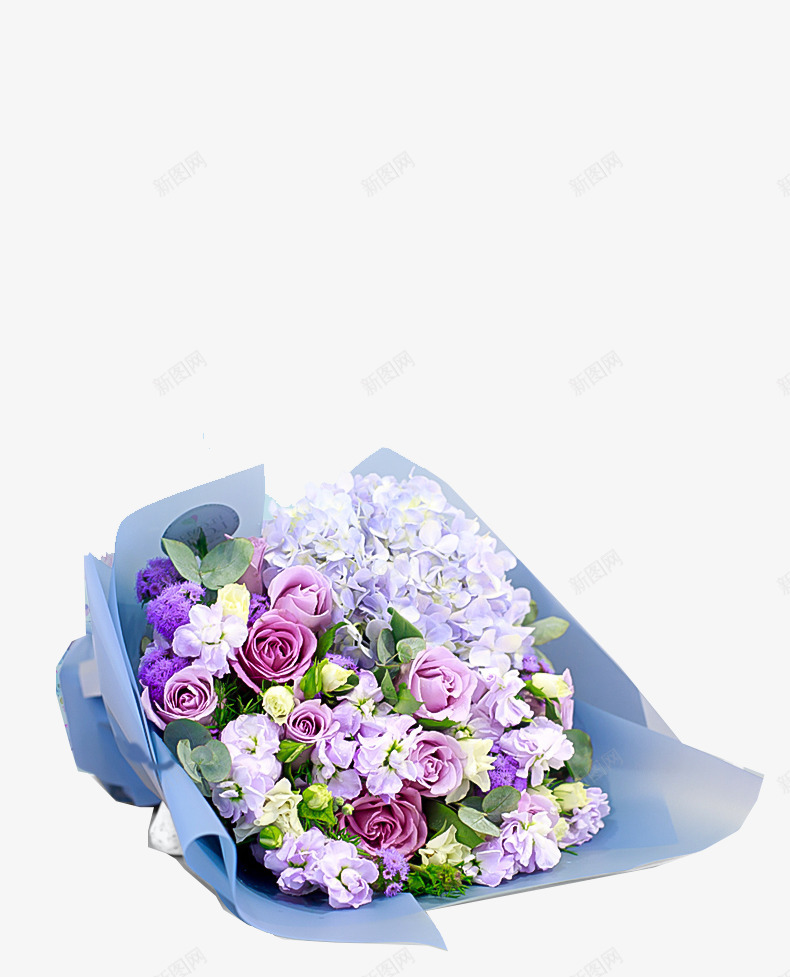 鲜花广告背景png免抠素材_新图网 https://ixintu.com 拍照 紫色 结婚 蓝色 鲜花