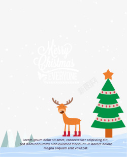 圣诞节树和麋鹿矢量图素材