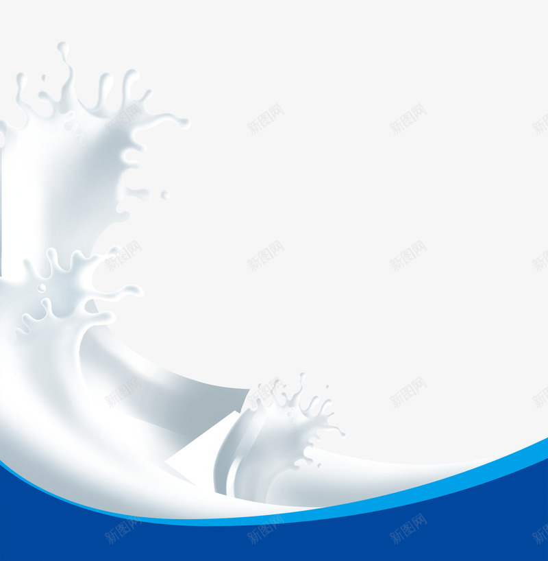 牛奶蓝色边框png免抠素材_新图网 https://ixintu.com 液体 牛奶 白色 蓝色 边框