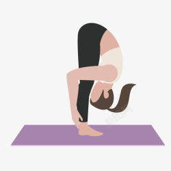 扁平化女性女生瑜伽运动元素矢量图高清图片