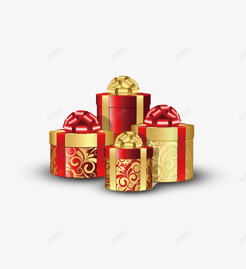圣诞礼物盒子png免抠素材_新图网 https://ixintu.com 圣诞 彩带 新年 盒子 礼品