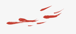 中国风鱼群红色水墨鱼高清图片