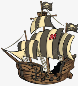 卡通海盗船只帆船素材
