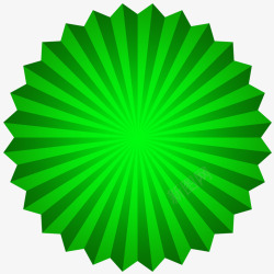 促销标签绿色折叠圆形菱形素材