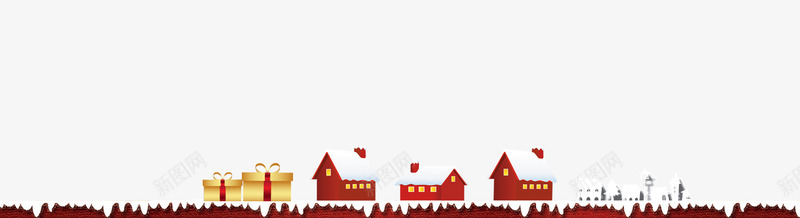 雪地房子png免抠素材_新图网 https://ixintu.com 圣诞节 礼盒 红色房子 雪地
