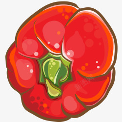 红色菜椒插画矢量图素材