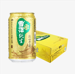 生啤实物产品雪花纯生啤酒高清图片