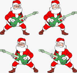 弹吉他的圣诞老人素材