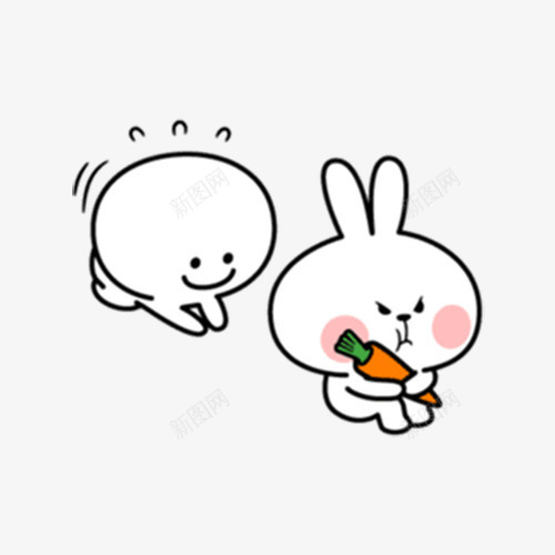 迷你兔子图标png_新图网 https://ixintu.com 卡通 卡通人物 图标 彩绘 手绘 插画 生气 表情包 迷你兔子