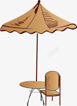海滩座椅遮阳伞座椅海滩元素高清图片