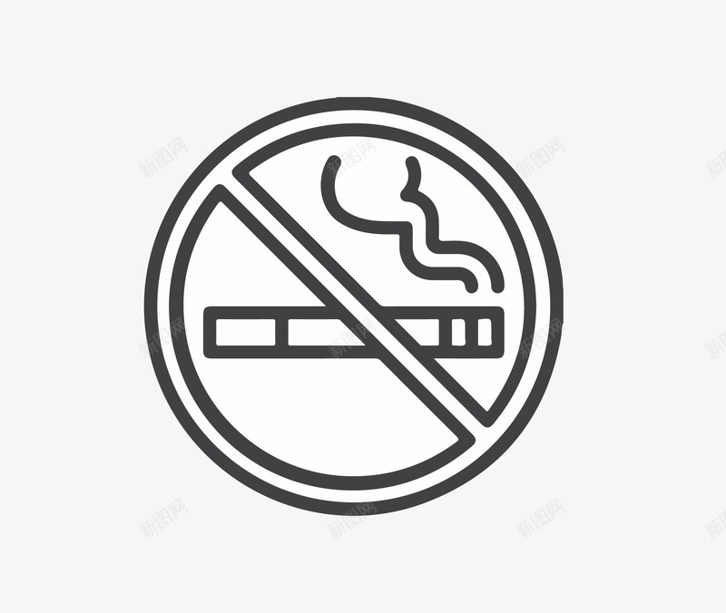 线稿禁止吸烟图标png_新图网 https://ixintu.com ai格式 icon nosmoking 不准吸烟 创意 卡通 图标 图案 扁平设计 扁平设计免费 扁平设计免费下载 烟头 禁止 警示图标 非工作人员禁止入内