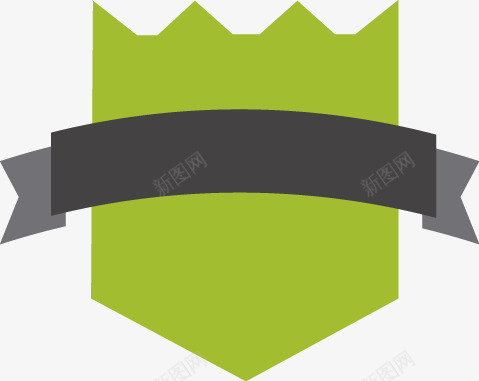 绿色盾牌折纸png免抠素材_新图网 https://ixintu.com 折纸 盾牌 绿色