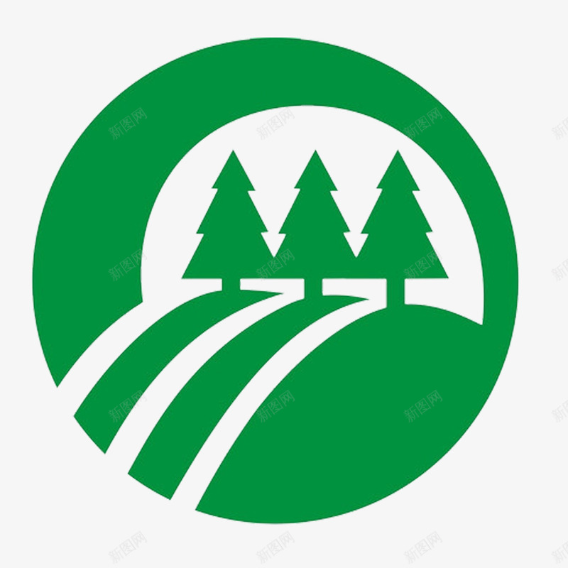 圆形绿色松树环保园林logo图标png_新图网 https://ixintu.com 园林logo 圆形 形状圆图案图标 松树 环保 绿色