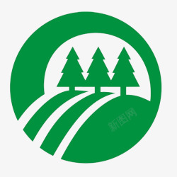 园林logo圆形绿色松树环保园林logo图标高清图片