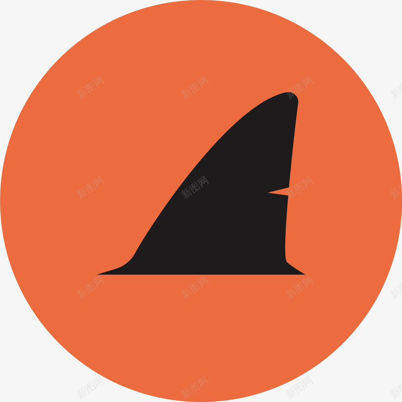 鲨鱼鳍icon矢量图图标eps_新图网 https://ixintu.com 危险标识 危险海域 图标icon 标识 橙色 鲨鱼鳍 矢量图
