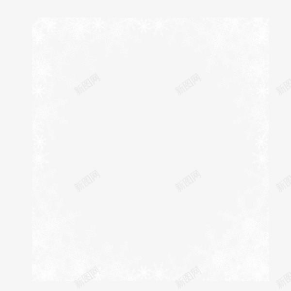 冰雪白边框png免抠素材_新图网 https://ixintu.com 卡通 梦幻 边框 雪花