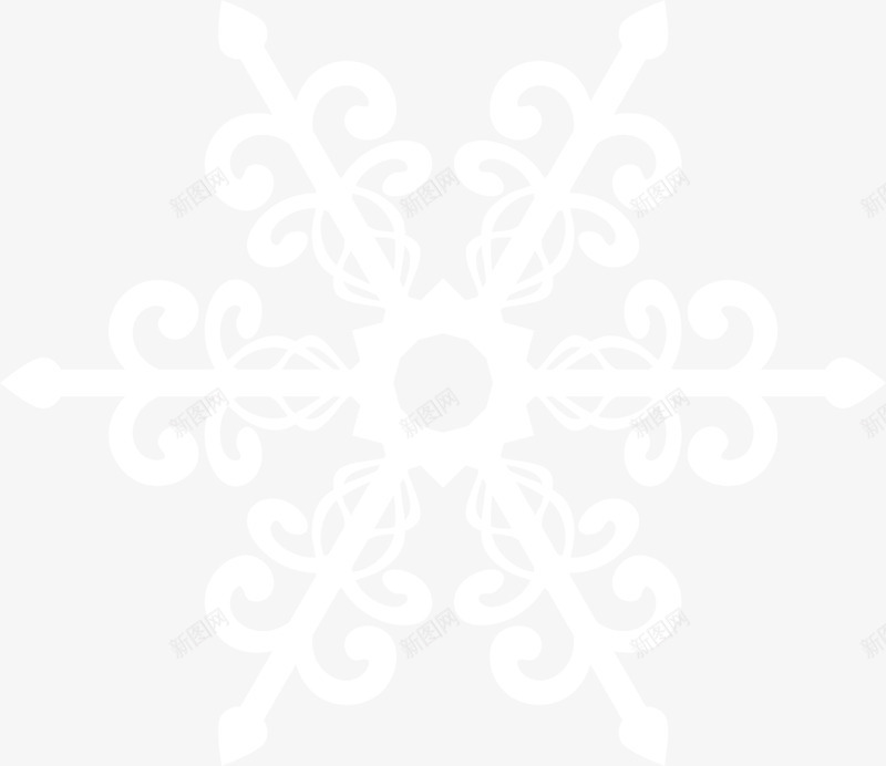 白色线条雪花png免抠素材_新图网 https://ixintu.com 冬季 图案 白色 纹路 线条 装饰图案 雪花