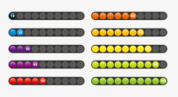 长条进度条彩色圆球长条缓冲加载程序图标高清图片
