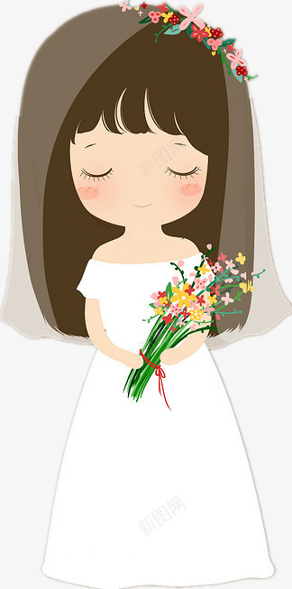 白色婚纱的美女png免抠素材_新图网 https://ixintu.com 卡通 婚纱美女 手绘 白色 结婚