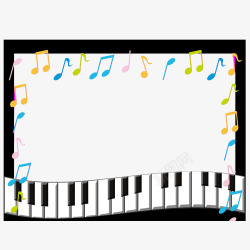 斜线边框键盘钢琴边框相框高清图片