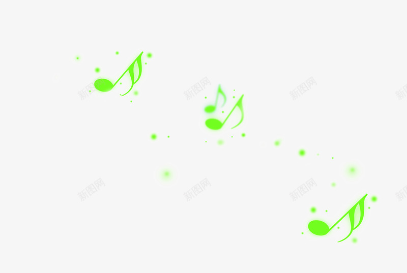 绿色音符装饰png免抠素材_新图网 https://ixintu.com 环保 绿色音符 自然 音乐